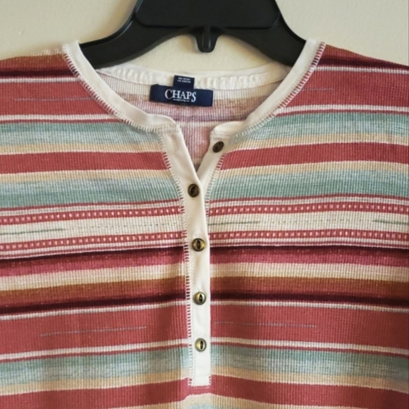 Chaps sport striped t-shirt size M - Picture 3 of 9